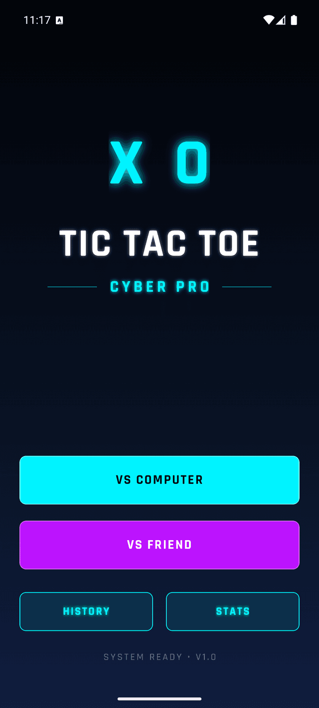 Tic Tac Toe Pro - Main Menu